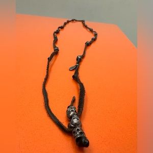 M. COHEN Skull Leather Wrap Bracelet